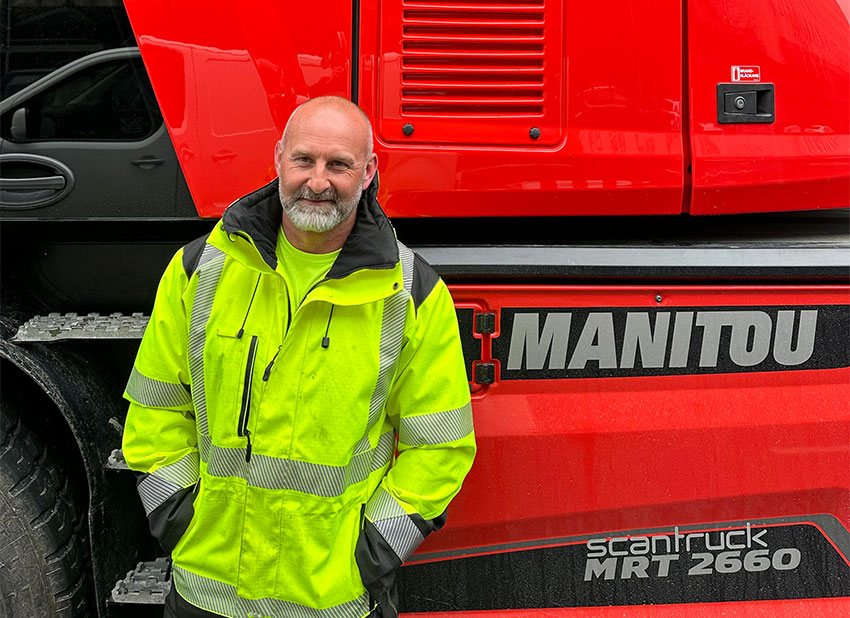 51årige Jompa från Åkersberga driver JG’s Lyfttjänst sedan 2002. I oktober fick han sin senaste maskin levererad av Manitou MRT2660 Vision +